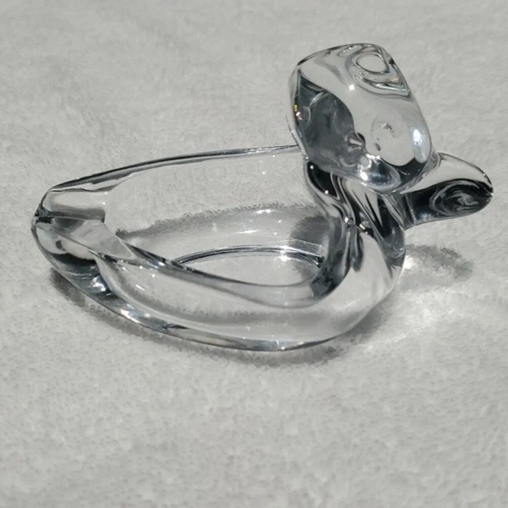 VTG Clear Glass Duck Ashtray – Duncan Miller Pall Mall – Coin Catcher – RetroCha